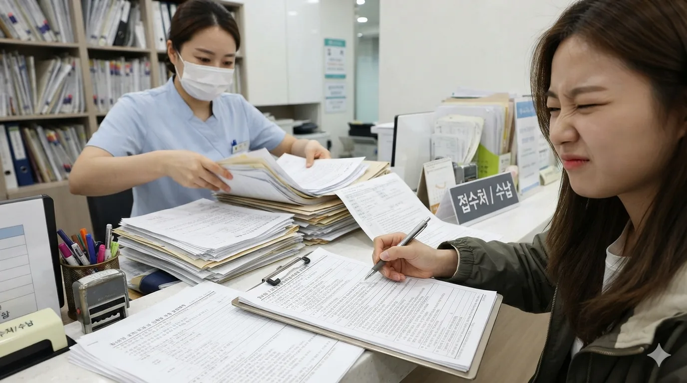 서면 동의서로 접수가 지연되는 모습